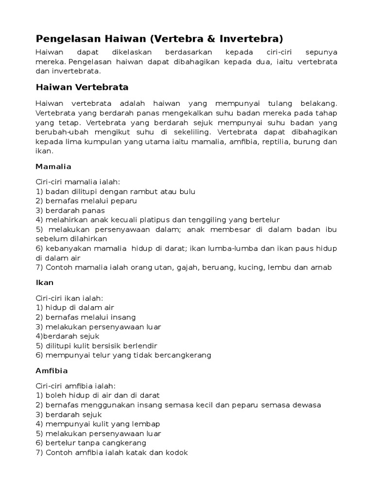 Pengelasan Haiwan Pdf