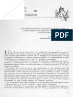 Apuntes para El Estudio Crítico de La Obra Historiográfica Del Profesor Nestor Meza Villalobos