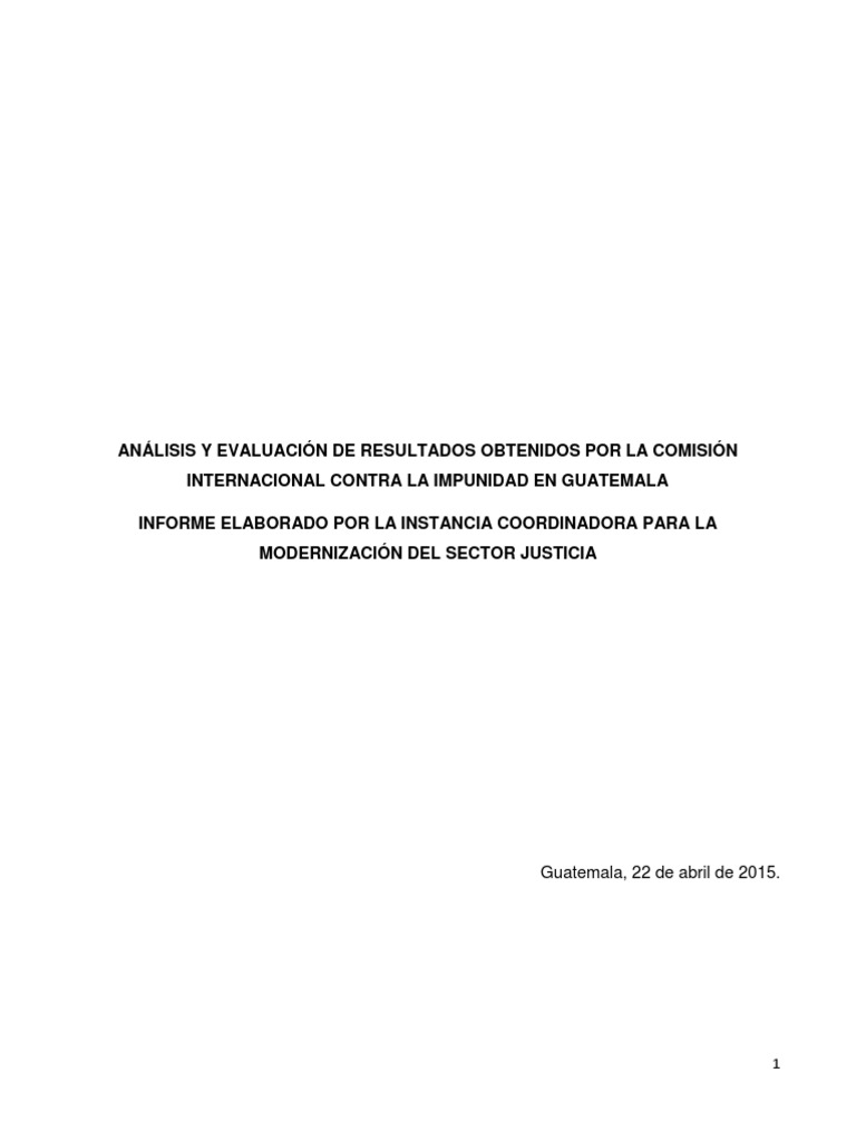 Evaluación de la CICIG en Guatemala | PDF | Guatemala | Policía