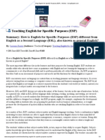 Teaching English for Specific Purposes (ESP) - Articles - UsingEnglish