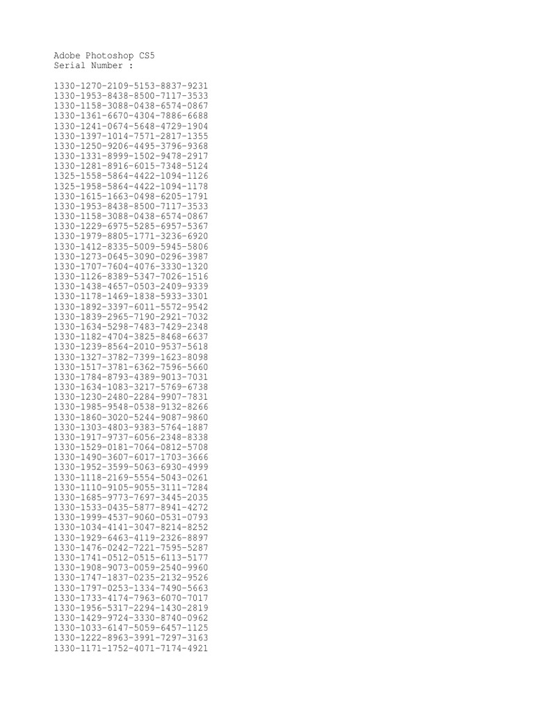 Serial Number Adobe | PDF