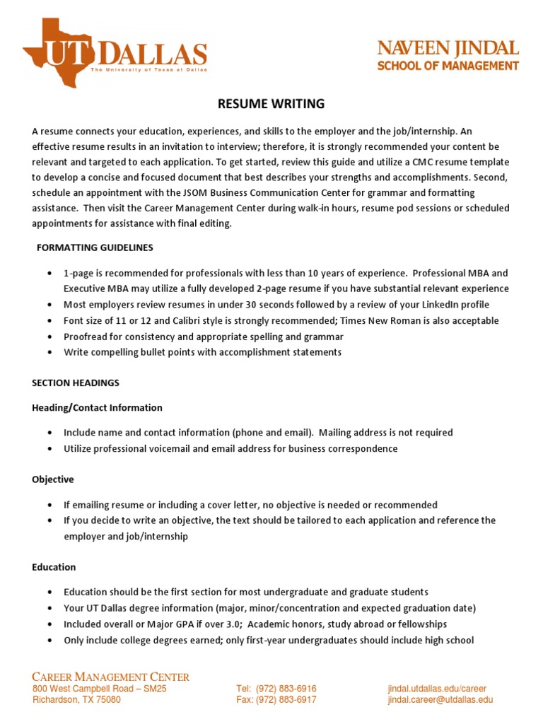 Resume Writing Guide for Job Seekers | PDF | Sas (Software) | Résumé