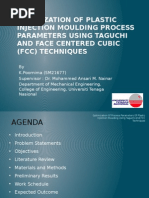 Optimization of Plastic Injection Moulding Process Parameters