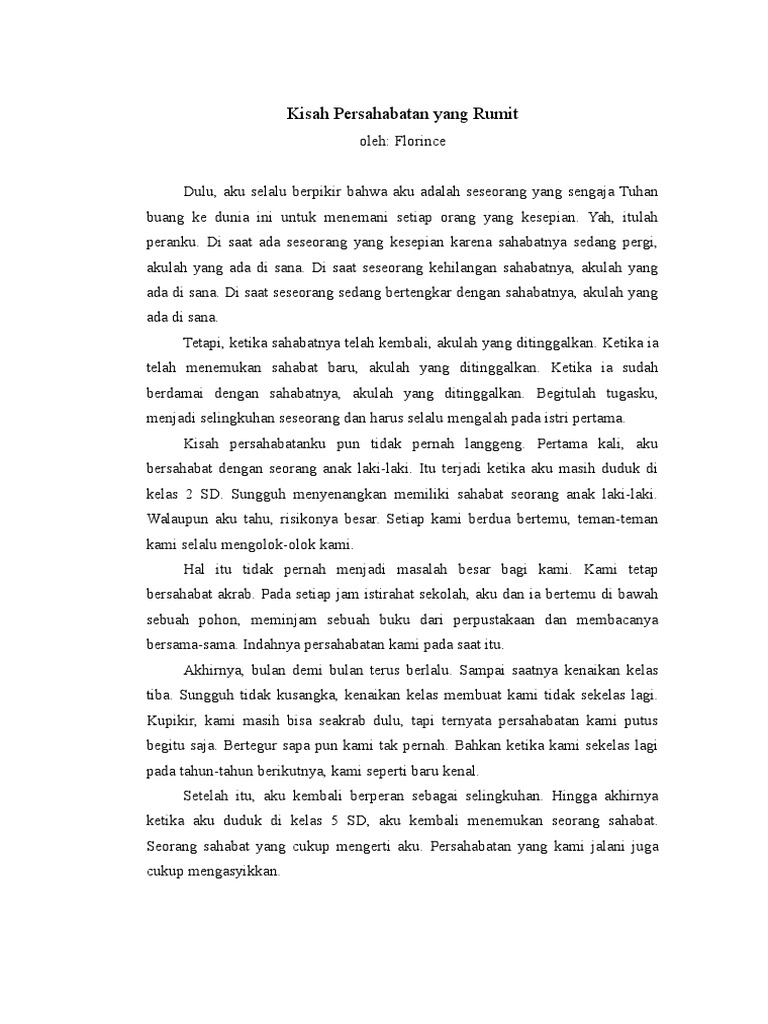 Kisah Persahabatan Yang Rumit