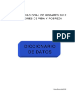 Diccionario de Datos de La ENAHO 2012