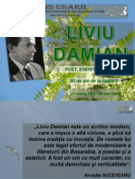 Liviu DAMIAN, poet, eseist, publicist:  80 de ani de la naştere: (13 martie 1935 – 20 iulie 1986)