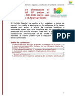 Respuesta Al Panfleto Del PP Sobre La Solicitud de 400.000 Euros