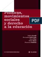 Gentili, Pablo: Politicas, Movimientos Sociales y Derecho A La Educación. CLACSO