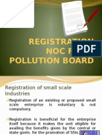 On REGISTRATION NOC FROM POLLUTION BOARD