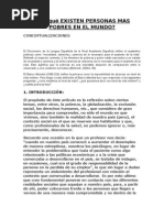 Por Qué Existen Personas Mas Pobres en El Mundo