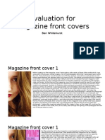 Evaluation For Magazine Front Covers