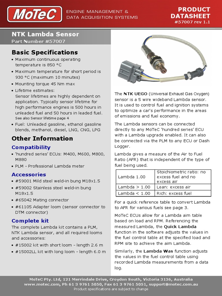 Installation and Operation Guide for the NTK UEGO (Universal Exhaust