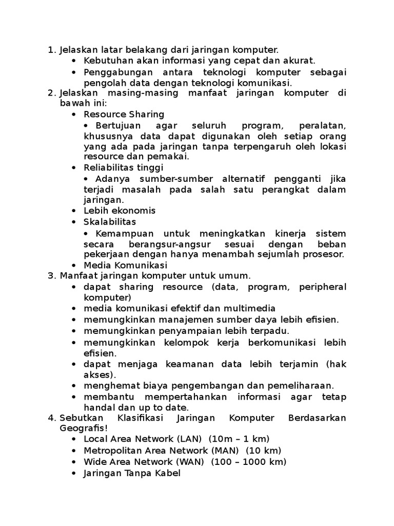 Jelaskan Latar Belakang Dari Jaringan Komputer Docx