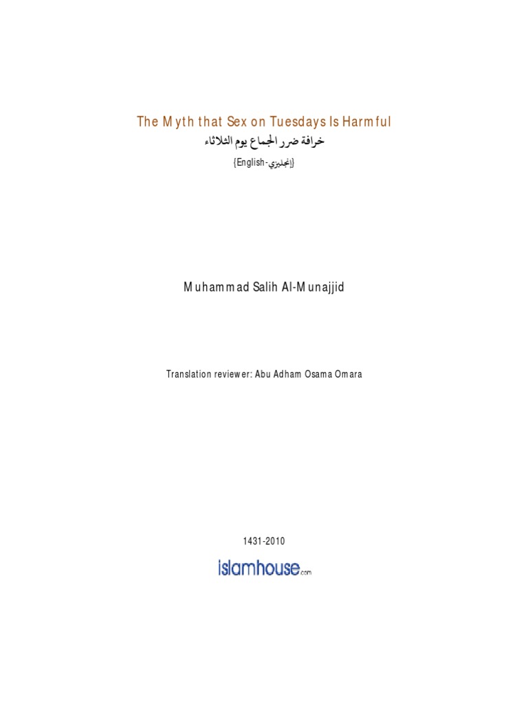 Debunking the Tuesday Sex Myth | PDF | Monotheistic Religions ...