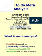 How To Do Meta Analysis: Arindam Basu