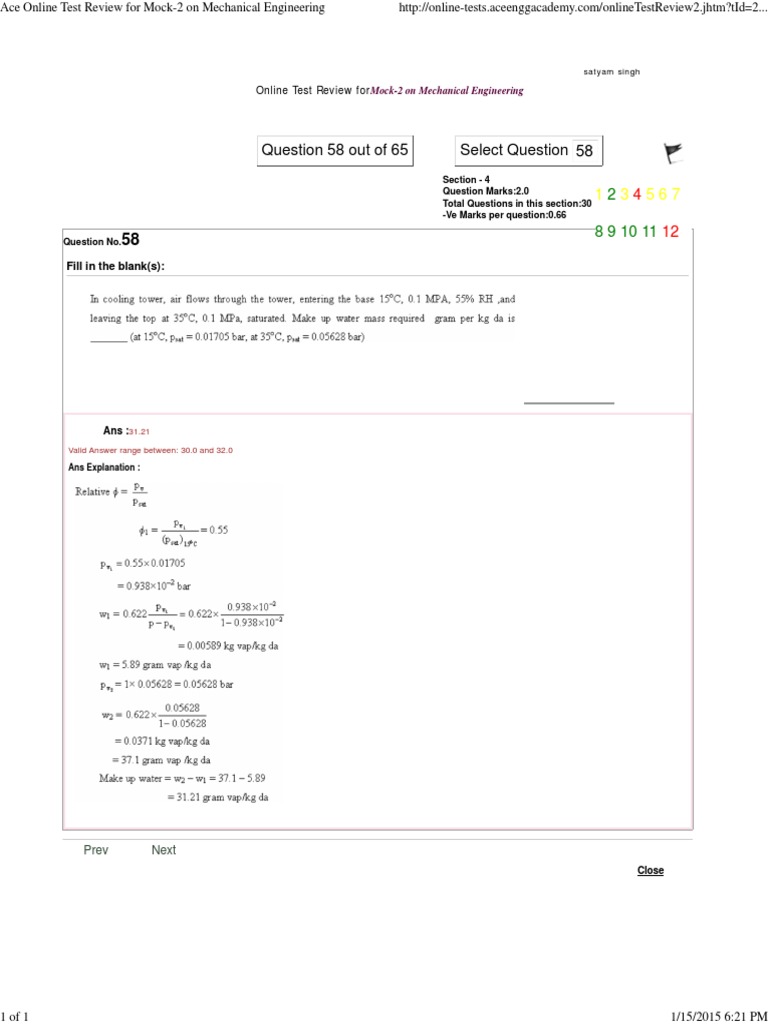 Mock-2 Mechanical Engineering Test Review | PDF