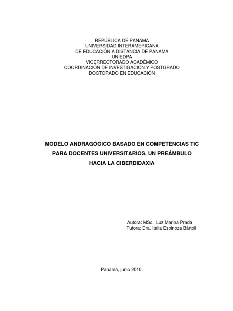 Modelo Andragógico TIC para Docentes | PDF | Tecnología de información ...