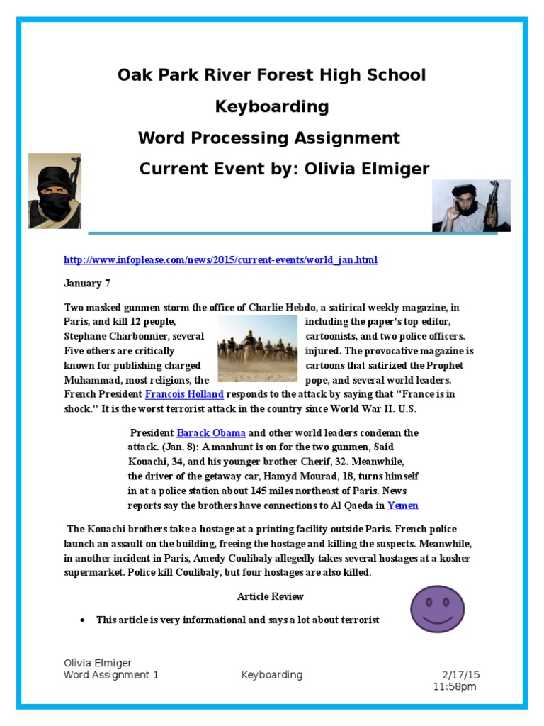 Elmiger Word Assignment 1 | PDF