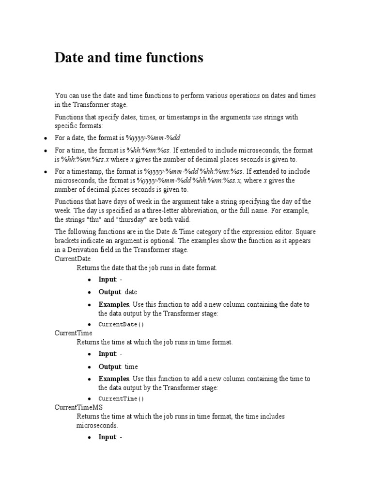 Transformer All Functions in Datastage PDF Sine Trigonometric