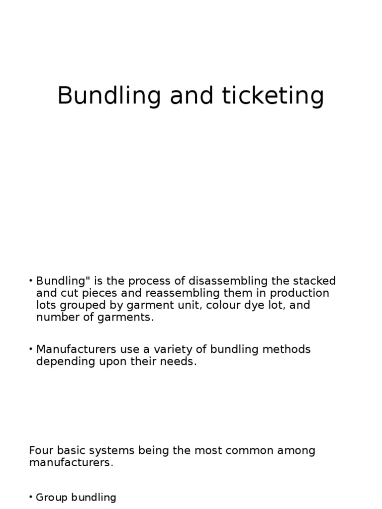 Bundling and Ticketing in Apparel Production | PDF | Operations ...