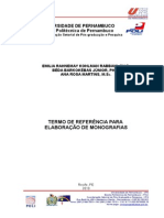 Termo de Referencia para Projetos de Pesquisa e de Monografias