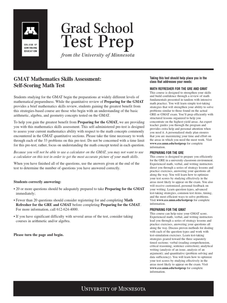 Testprep GMAT Math Test | PDF | Career & Growth