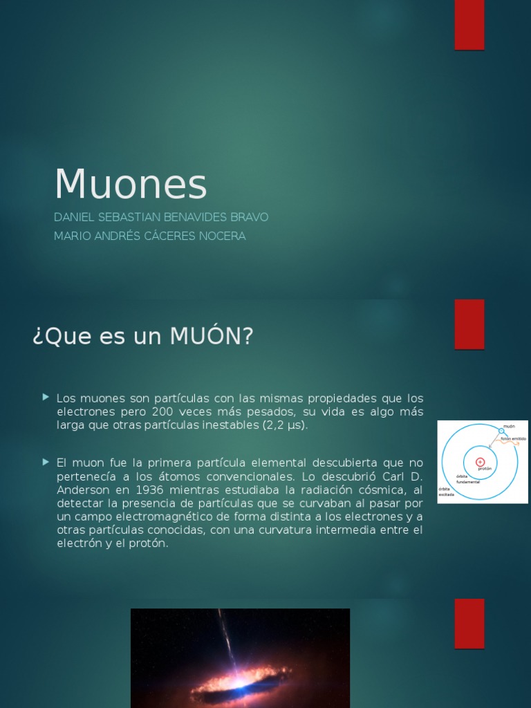 Muones Presentacion | PDF | Electrón | Partículas fisicas