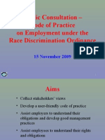 Public Consultation - Code of Practice On Employment Under The Race Discrimination Ordinance