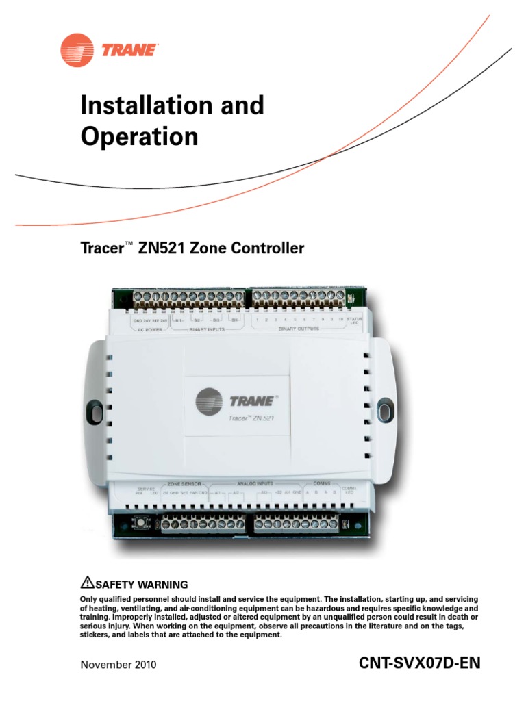 Manual Trane ZN521 Hvac Building Automation