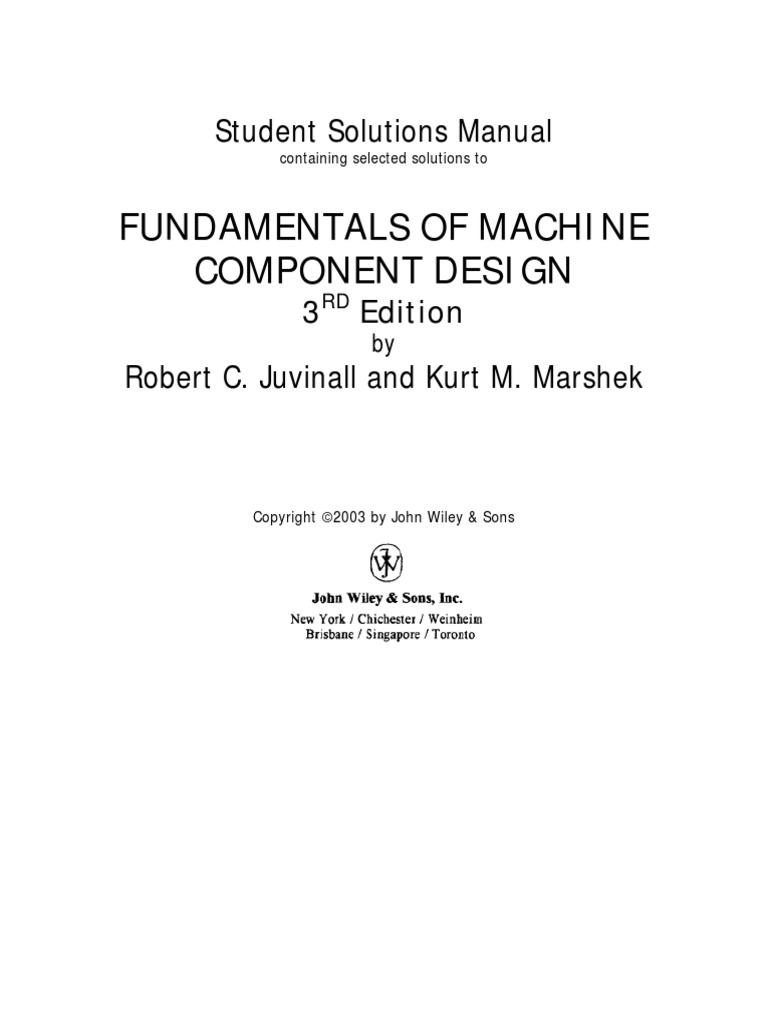 Fundamentals of Machine Component Design | PDF | Business