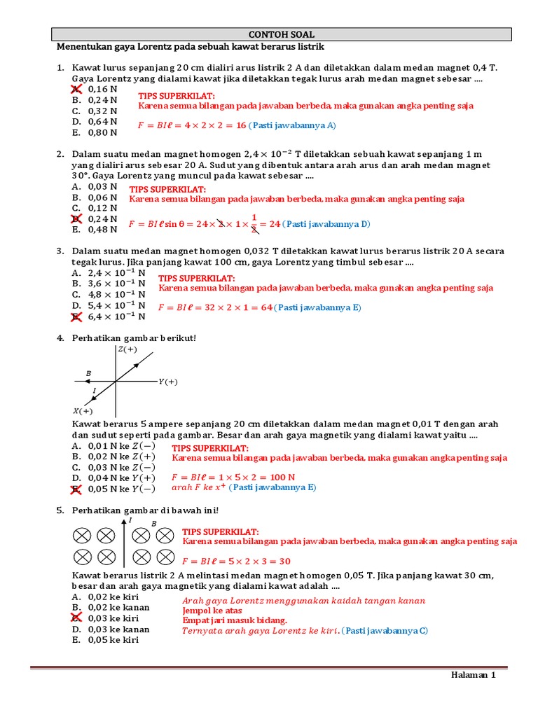 Contoh Soal Gaya Lorentz Download File Guru