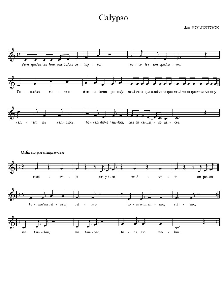 Calypso chord progressions picture