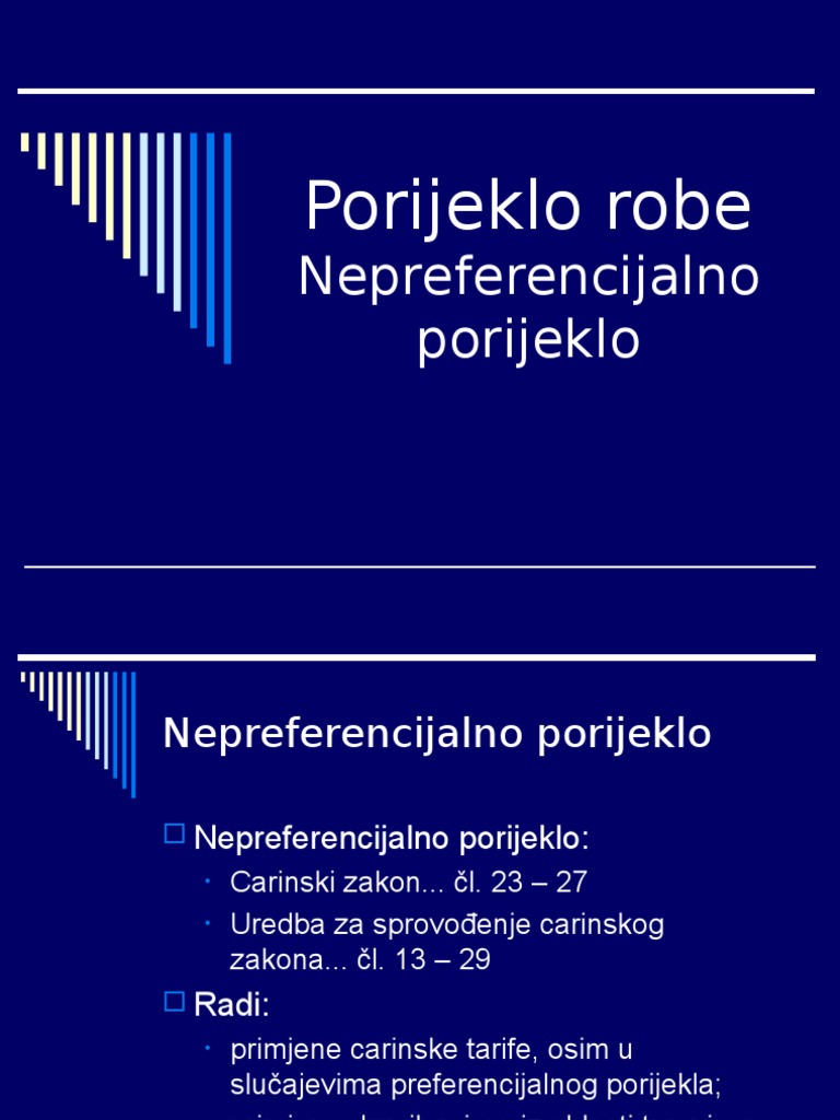 Prezentacija - Porijeklo Robe | PDF