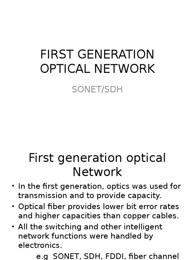 First Generation SONET/SDH Overview | PDF | Multiplexing | Data ...