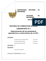 Parámetros geométricos MCI UNI