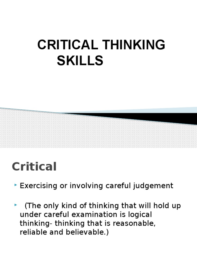 Good examples of critical thinking image