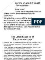 The Entrepreneur and His Legal Environment