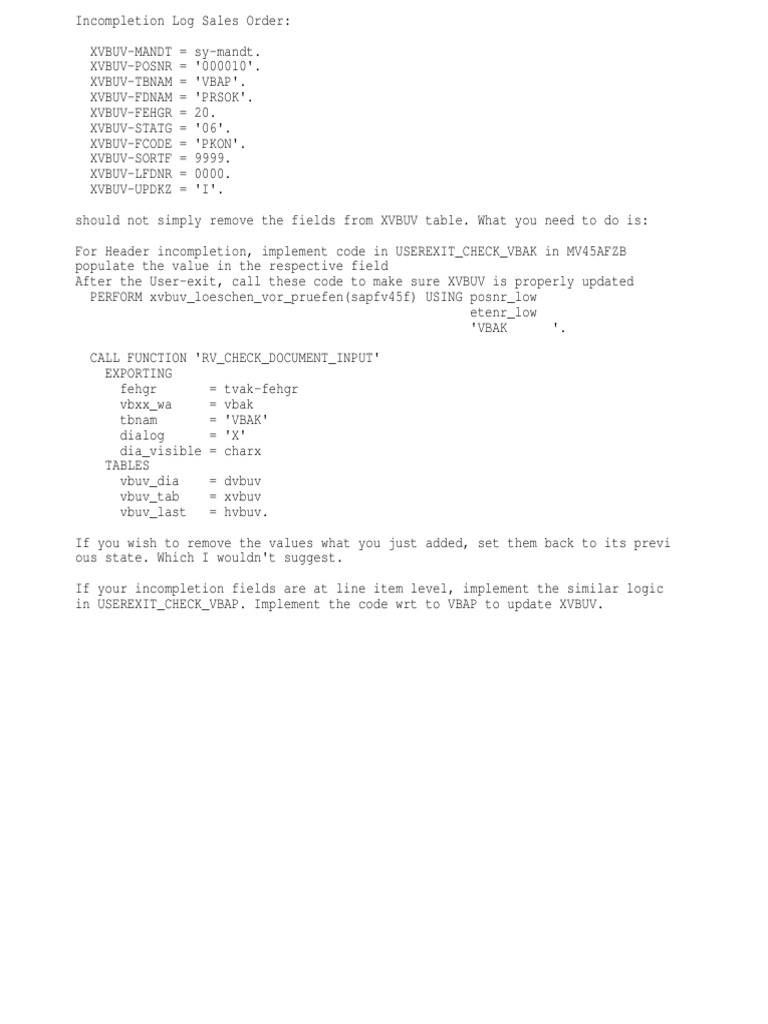 Configuring Incompletion Log in SAP SD | PDF
