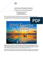Speech at 2010 IIM Investor Meeting
