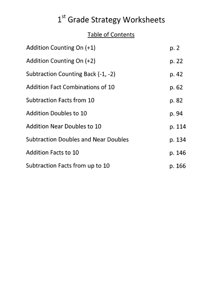 1st Grade Worksheets