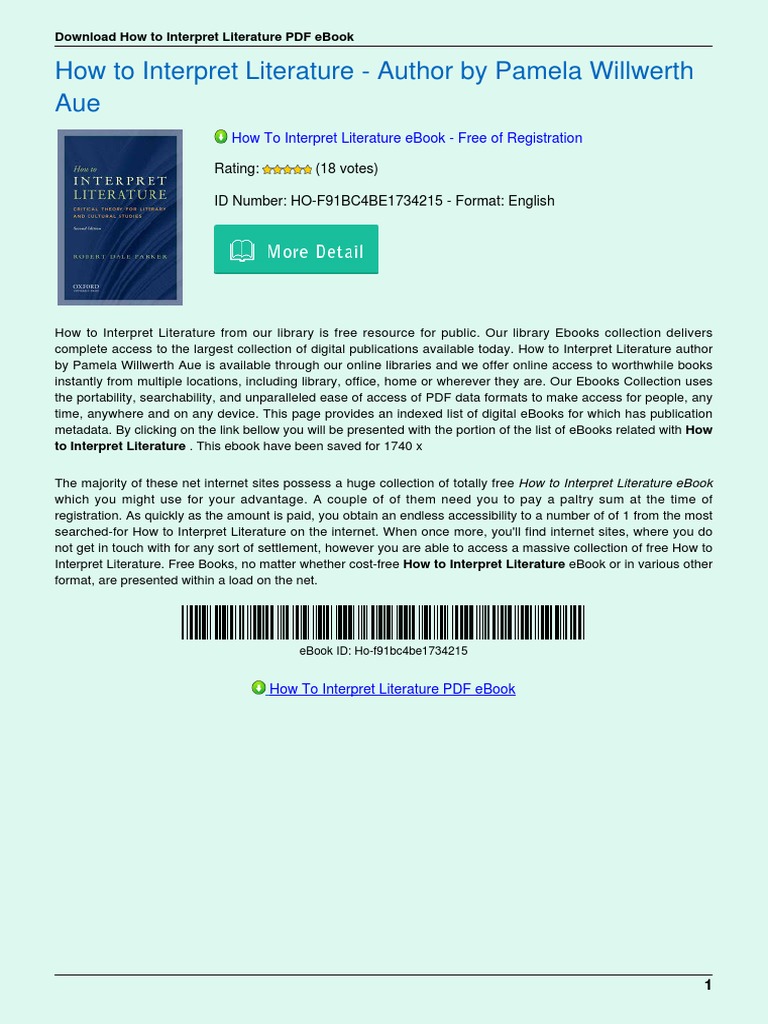How to Interpret Literature Guide | PDF | E Books | Electronic Publishing