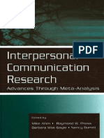 Interpersonal Communication Research - Advances Through Meta-Analysis