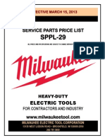 Parts Pricing MILWAUKEE TOOLS 
