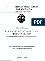 El Camino de Levinas en La Fenomenología Un Itinerario Intelectual A Partir de Husserl (Tesis)