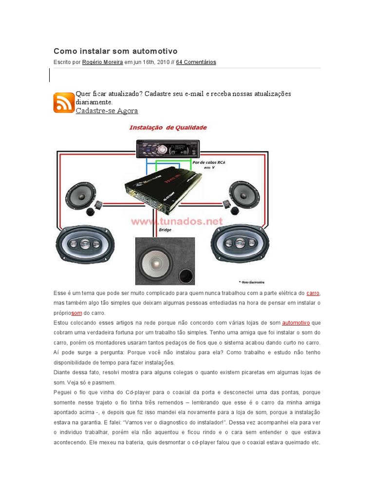 Como Instalar Som Automotivo | PDF
