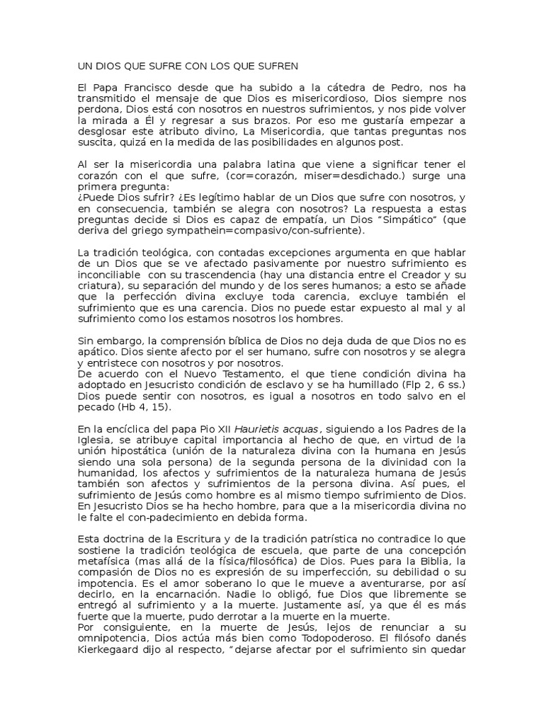 Un Dios Que Sufre Con Los Que Sufren | PDF | Omnipotencia | Dios