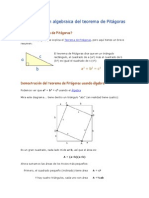 Demostración Algebraica Del Teorema de Pitágoras