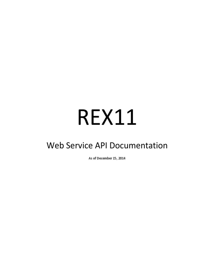 REX11 API Documentation Overview | PDF | Soap | Universal Product Code