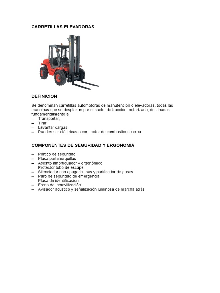 Seguridad y Manejo de Montacargas | PDF | Máquina elevadora | Vehículo ...