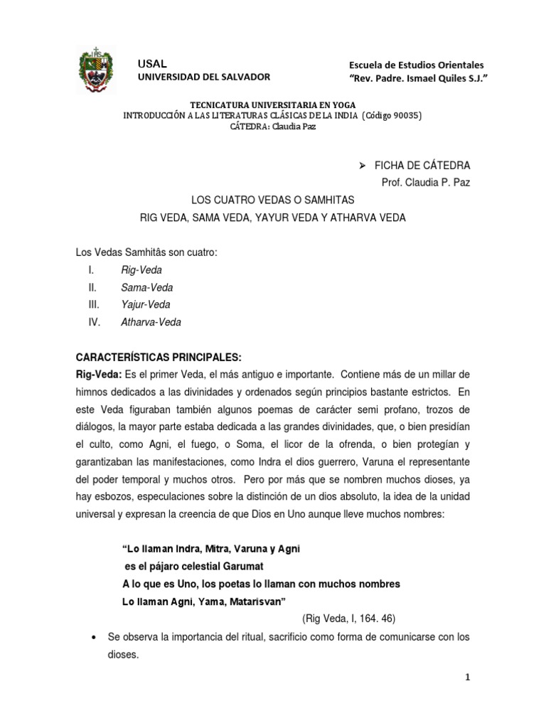Introducción a los Cuatro Vedas | PDF | Vedas | Sacerdote